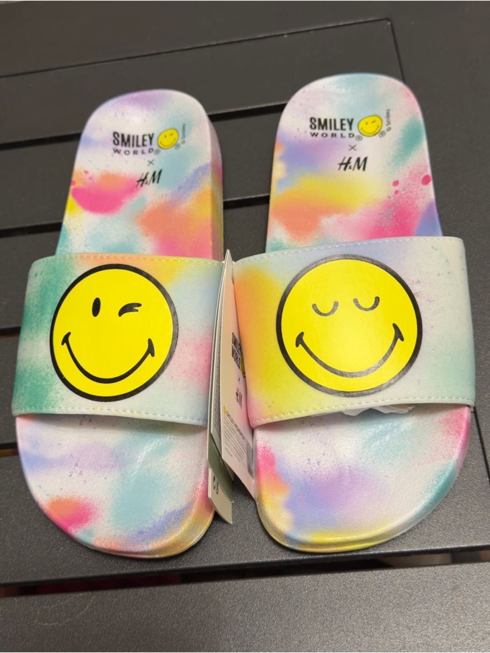 H&M Smiley World Kids' Tie-Dye Slide Sandals - Multi size 2.5